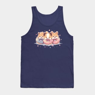 Kawaii Corgi with Donuts Tank Top